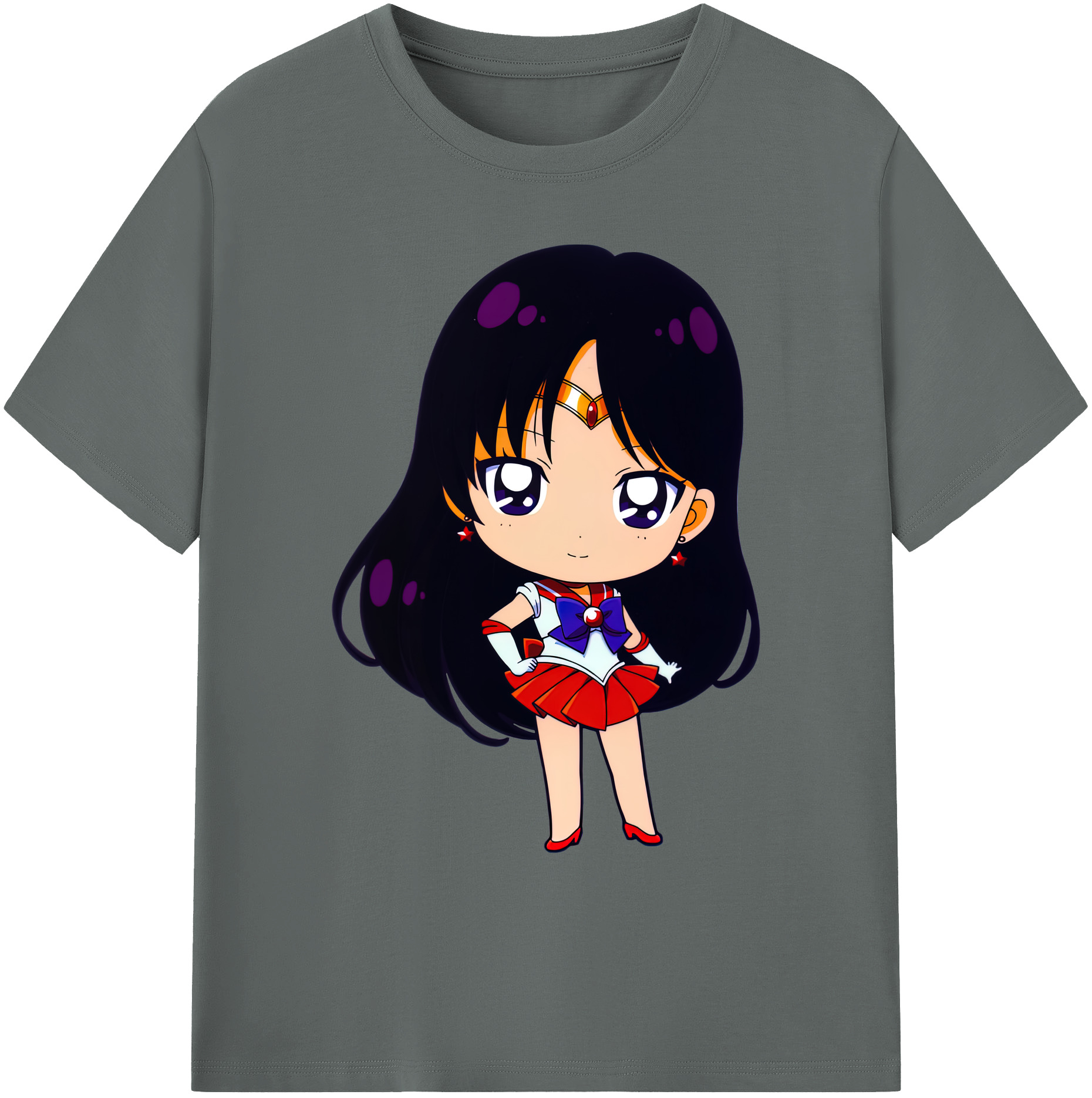 （画像用） 美少女戦士セーラームーン 火野レイ ひの レイ Sailor Moon Hino Rei （セーラーマーズ,Sailor Mars） 綿100％ メンズ半袖Tシャツ｜肌触りやわらか＆通気性